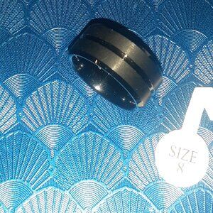 Black tungsten carbide men ring